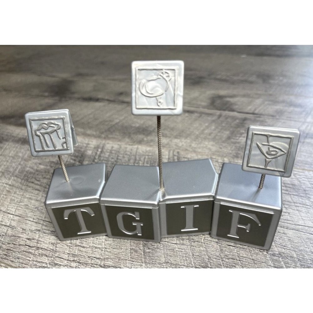 Vintage TGI‎ Fridays Restaurant Block Menu Holder Display Clips Hard Plastic 80s